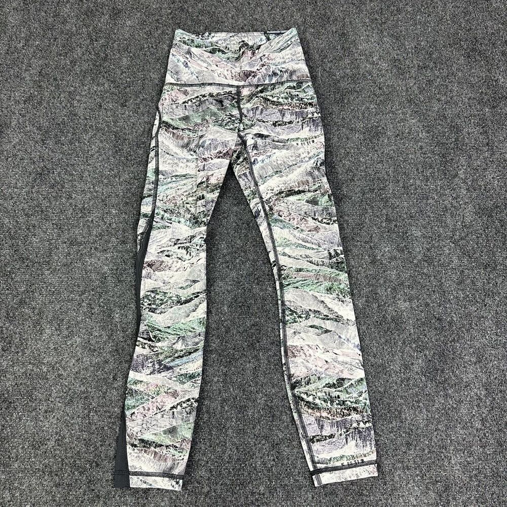 Lululemon Leggings Womens 2 Multicolor Train Times Spring Scape Mesh Gym Running